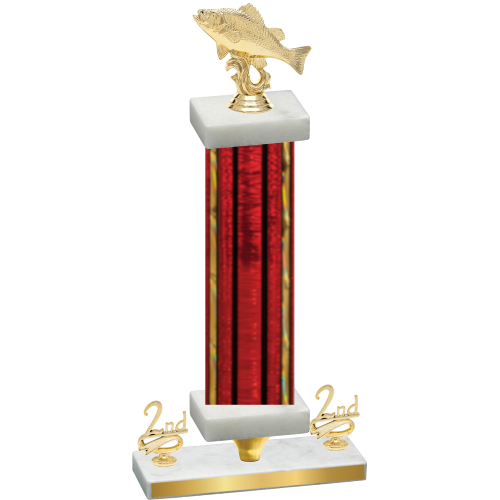 Premium Single Red Glacier Second Place Fishing Trophy