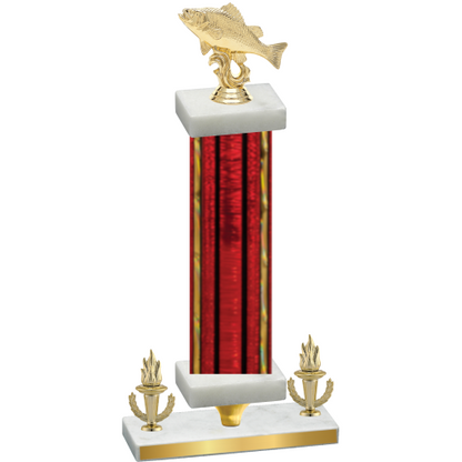 Premium Single Red Glacier Victory Fishing Trophy