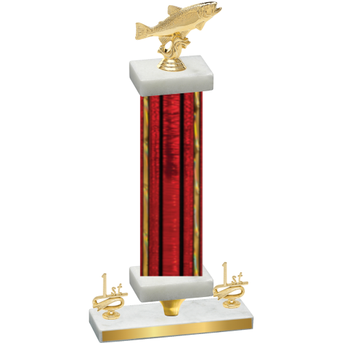 Premium Single Red Glacier First Place Fishing Trophy