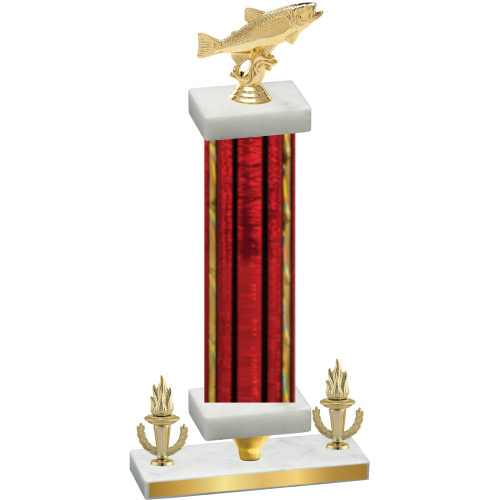 Premium Single Red Glacier Victory Fishing Trophy