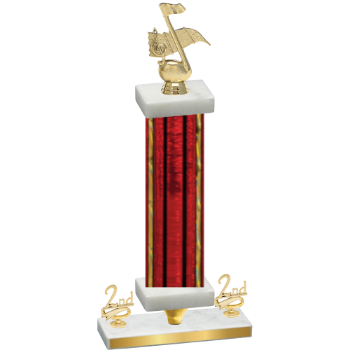 Premium Single Red Glacier Second Place Music Trophy