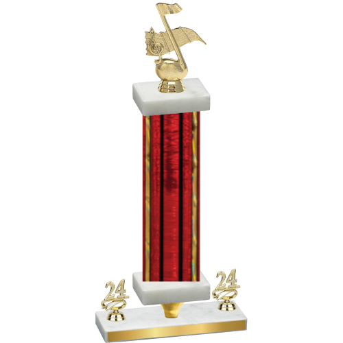 Premium Single Red Glacier Year Music Trophy