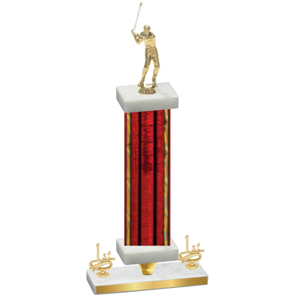 Premium Single Red Glacier First Place Golf Trophy