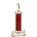 Premium Single Red Glacier Year Golf Trophy