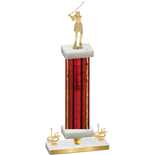 Premium Single Red Glacier First Place Golf Trophy