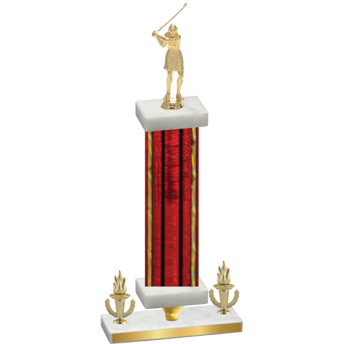 Premium Single Red Glacier Victory Golf Trophy