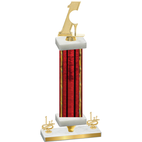 Premium Single Red Glacier First Place Golf Trophy