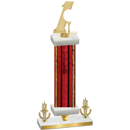 Premium Single Red Glacier Victory Golf Trophy