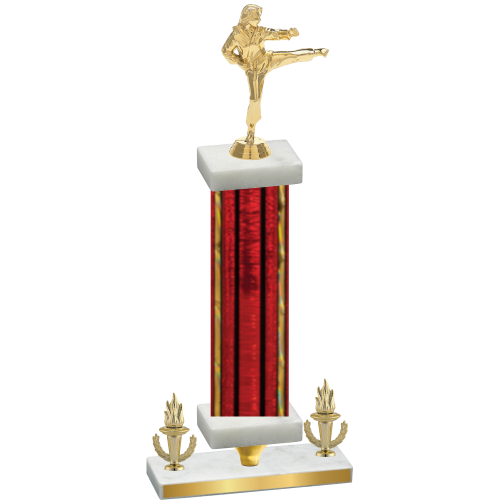 Premium Single Red Glacier Victory Karate Trophy