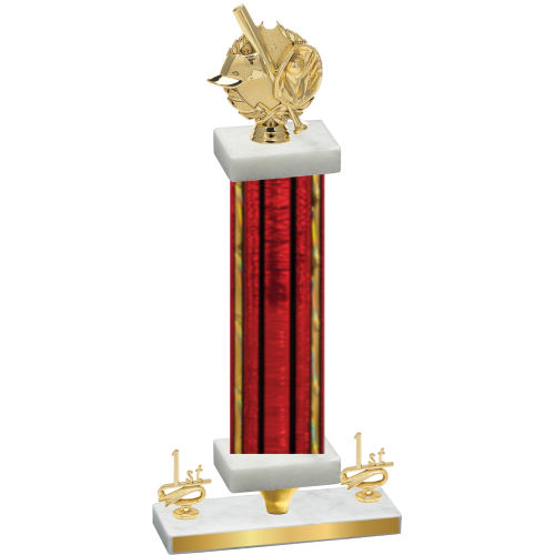 Premium Single Red Glacier First Place Baseball Trophy