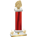 Premium Single Red Carbon Fiber First Place Soccer Trophy