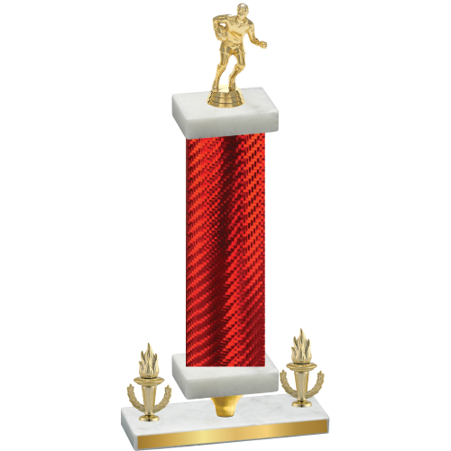 Premium Single Red Carbon Fiber Victory Rugby Trophy