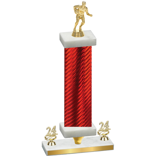 Premium Single Red Carbon Fiber Year Rugby Trophy