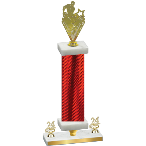 Premium Single Red Carbon Fiber Year Rugby Trophy