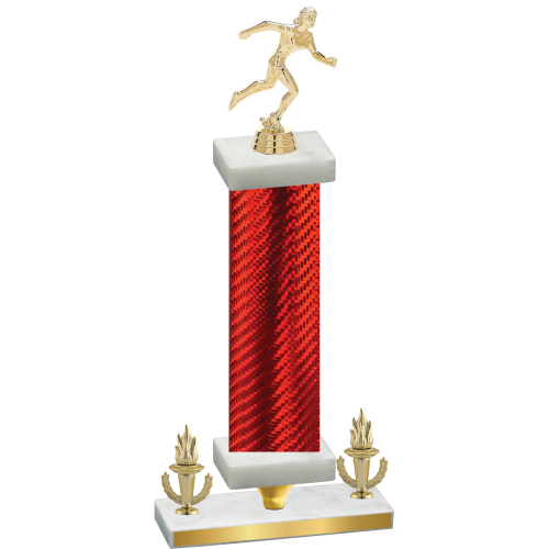 Premium Single Red Carbon Fiber Victory Running Trophy