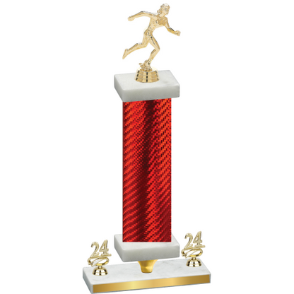 Premium Single Red Carbon Fiber Year Running Trophy