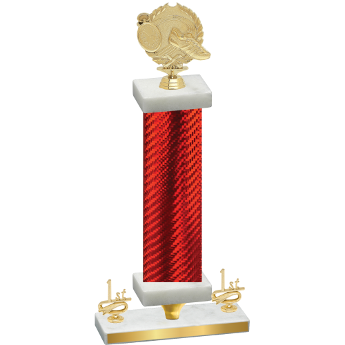 Premium Single Red Carbon Fiber First Place Running Trophy