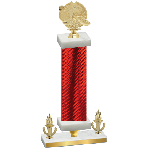 Premium Single Red Carbon Fiber Victory Running Trophy