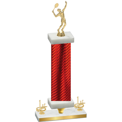 Premium Single Red Carbon Fiber First Place Tennis Trophy