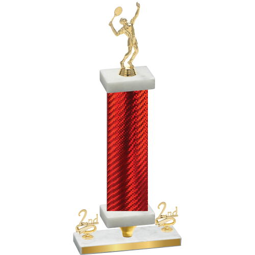 Premium Single Red Carbon Fiber Second Place Tennis Trophy