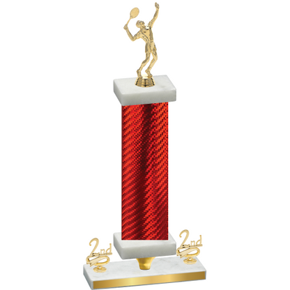 Premium Single Red Carbon Fiber Second Place Tennis Trophy