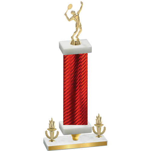 Premium Single Red Carbon Fiber Victory Tennis Trophy