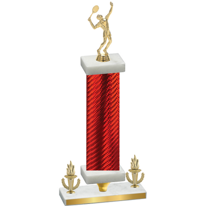 Premium Single Red Carbon Fiber Victory Tennis Trophy