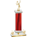 Premium Single Red Carbon Fiber First Place Tennis Trophy