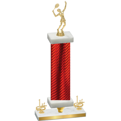 Premium Single Red Carbon Fiber First Place Tennis Trophy