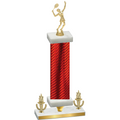 Premium Single Red Carbon Fiber Victory Tennis Trophy