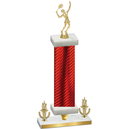 Premium Single Red Carbon Fiber Victory Tennis Trophy