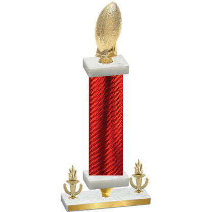 Premium Single Red Carbon Fiber Victory Football Trophy