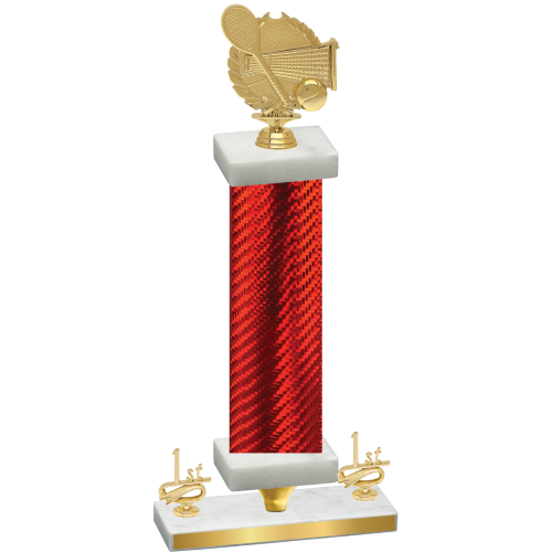 Premium Single Red Carbon Fiber First Place Tennis Trophy