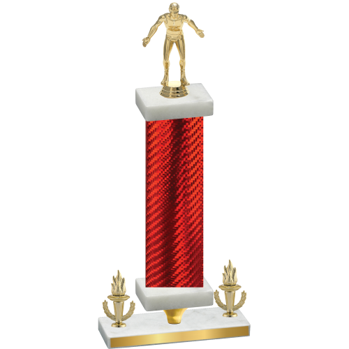 Premium Single Red Carbon Fiber Victory Wrestling Trophy