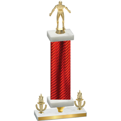 Premium Single Red Carbon Fiber Victory Wrestling Trophy