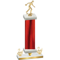 Premium Single Red Carbon Fiber Second Place Bowling Trophy