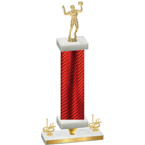 Premium Single Red Carbon Fiber First Place Volleyball Trophy