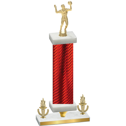 Premium Single Red Carbon Fiber Victory Volleyball Trophy