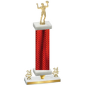 Premium Single Red Carbon Fiber Year Volleyball Trophy