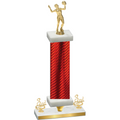 Premium Single Red Carbon Fiber Third Place Volleyball Trophy