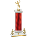 Premium Single Red Carbon Fiber Victory Volleyball Trophy