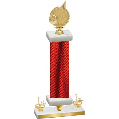 Premium Single Red Carbon Fiber First Place Volleyball Trophy