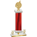 Premium Single Red Carbon Fiber Year Volleyball Trophy