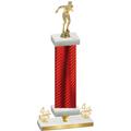 Premium Single Red Carbon Fiber Fourth Place Swimming Trophy