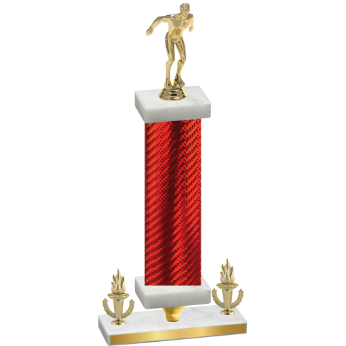 Premium Single Red Carbon Fiber Victory Swimming Trophy