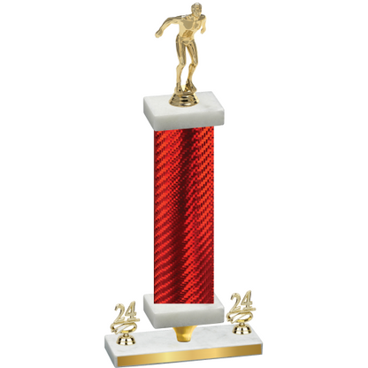 Premium Single Red Carbon Fiber Year Swimming Trophy