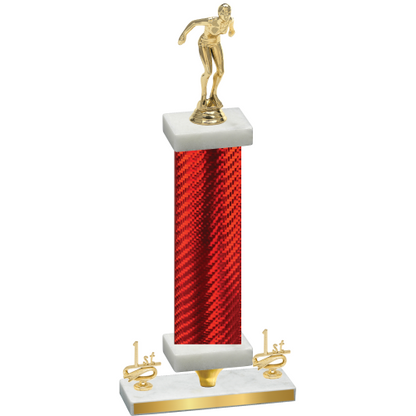 Premium Single Red Carbon Fiber First Place Tennis Trophy