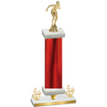 Premium Single Red Carbon Fiber Fourth Place Tennis Trophy