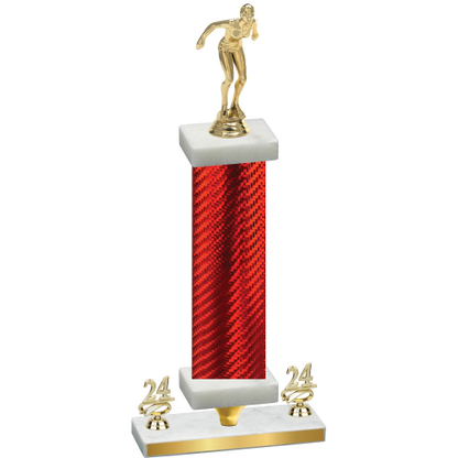 Premium Single Red Carbon Fiber Year Tennis Trophy