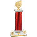 Premium Single Red Carbon Fiber First Place Swimming Trophy